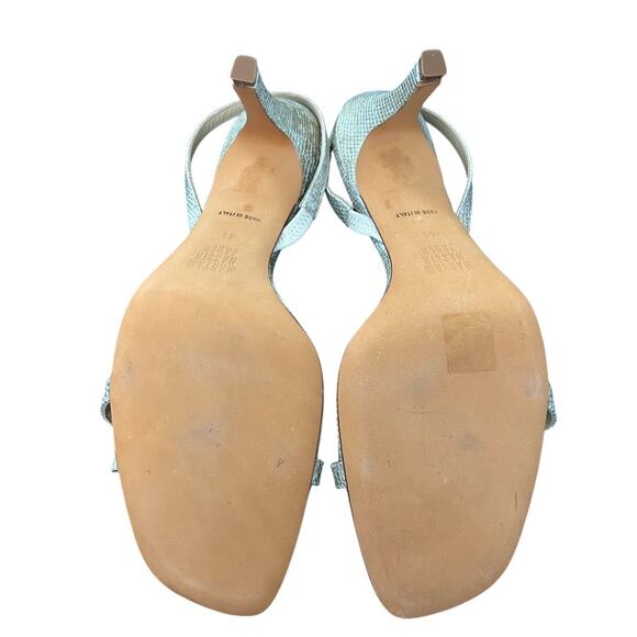 Maryam Nassir Zadeh Flora Slingback Sandal Women's 10.5 Metallic Beige Snakeskin - Picture 5 of 6